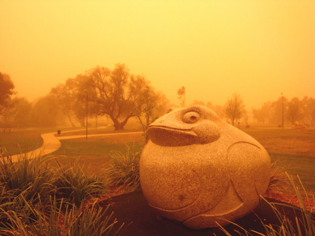 The dust storm that hit in September 2009.